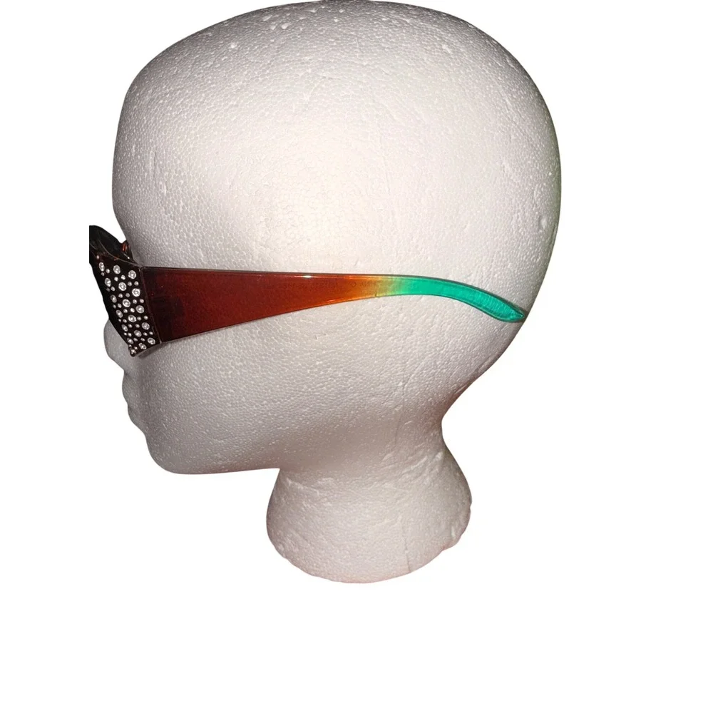 Retro Festival Foster Grant Solar Accents‎ Ombre Rhinestone Wrap Sunglasses